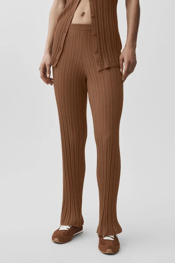 Spodnie High-Waist z prostymi nogawkami „Sunlit” – kolor „Sun Kissed Brown”