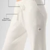Spodnie High-Waist z szerokimi nogawkami „Snuggle up Sweater” – kolor kości słoniowej