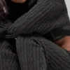 Spodnie Winter Bliss z dzianiny typu cable knit – ciemnoszary melanż