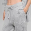 Spodnie „Winter Bliss” z dzianiny warkoczowej – kolor Athletic Heather Grey