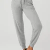 Spodnie z kaszmiru High-Waist z kolekcji Jet Set – szary gołębi melanż