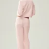 Spodnie z kaszmiru Northstar High-Waist z prostymi nogawkami – matowy róż