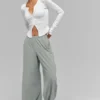 Spodnie z szerokimi nogawkami Breezy (długie) – Lunar Grey