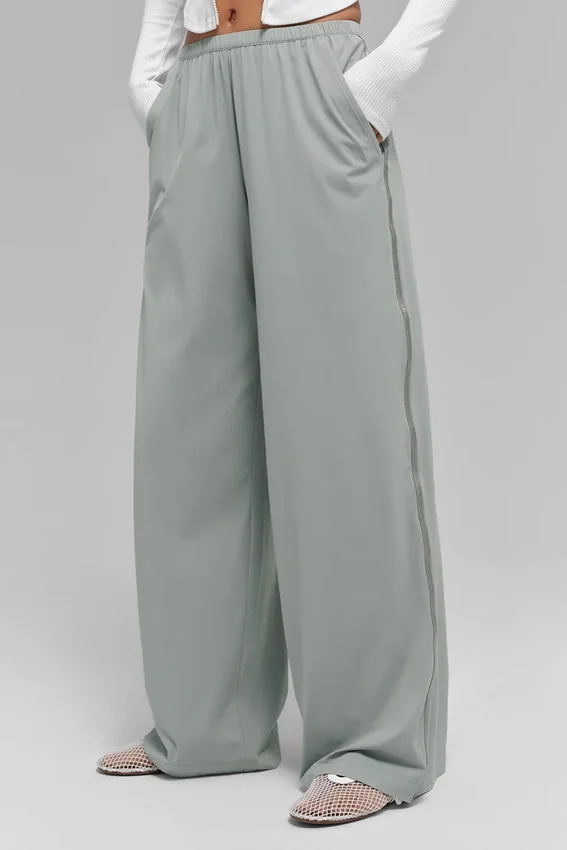 Spodnie z szerokimi nogawkami Breezy (długie) – Lunar Grey