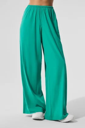 Spodnie z szerokimi nogawkami Breezy (długie) – Spruce Green