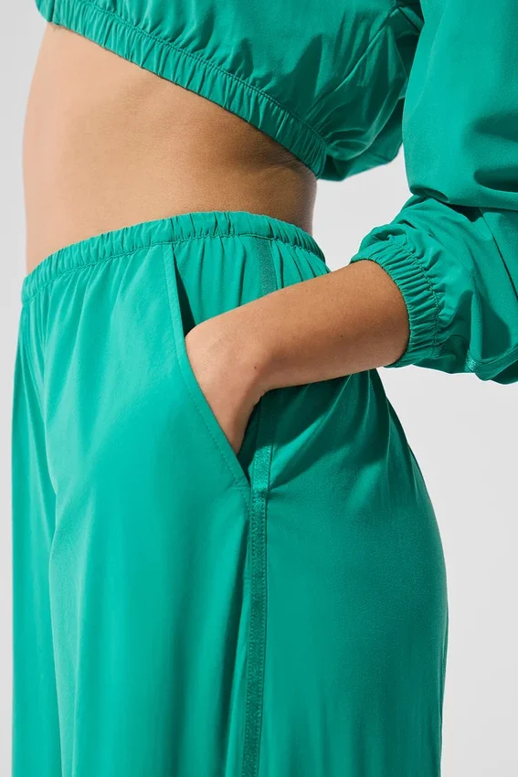 Spodnie z szerokimi nogawkami Breezy (długie) – Spruce Green