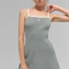 Sukienka Highline z prążkowanej dzianiny sweterkowej – Lunar Grey/White