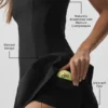 Sukienka tenisowa Alo Softsculpt Topspin – czarna