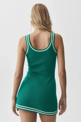 Sukienka z dzianiny typu sweter Tennis Club – Emerald Isle/Ivory