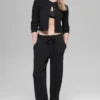 Swetr „Snuggle Up” i High-Waist spodnie z szerokimi nogawkami – Czarne