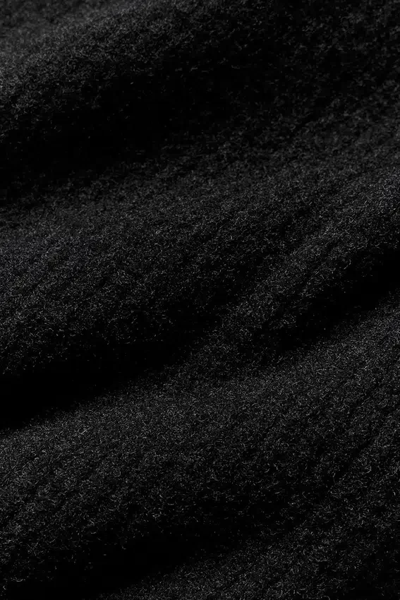 Swetr „Snuggle Up” i High-Waist spodnie z szerokimi nogawkami – Czarne