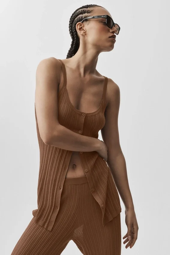 Swetr Sunlit Button Down Top – kolor Sun Kissed Brown