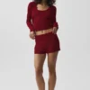 Szorty z dzianiny typu sweter High-Waist „Sunlit” – kolor Summer Romance Red