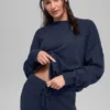 Swetr unisex z wełny i kaszmiru z serii New Class z okrągłym dekoltem – granatowy