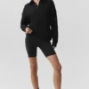 Swetr z długim rękawem Take It Easy w stylu Henley – czarna