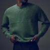 Swetr z dzianiny prążkowanej Domain Shift – kolor Clover Green