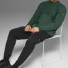 Swetr z dzianiny prążkowanej Domain Shift – kolor Clover Green