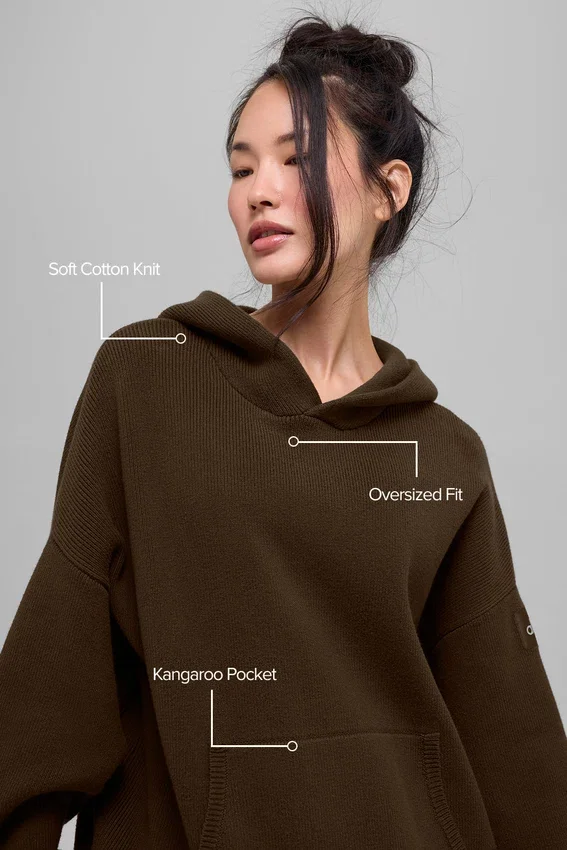 Swetr z kapturem Scholar – kolor espresso