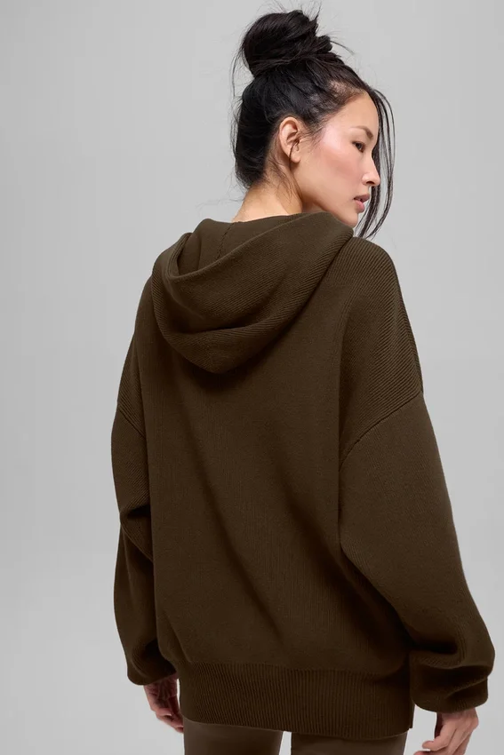 Swetr z kapturem Scholar – kolor espresso