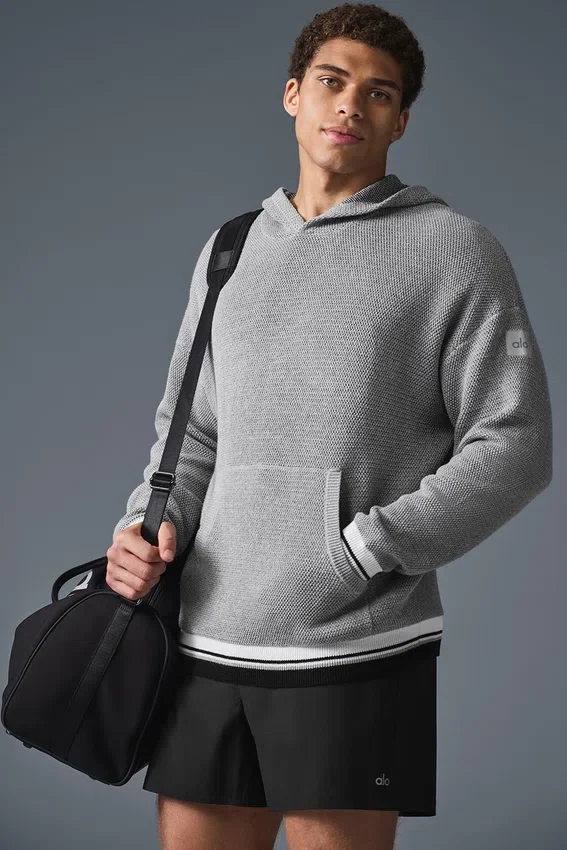 Swetr z kapturem Sports Club – kolor Athletic Heather Grey