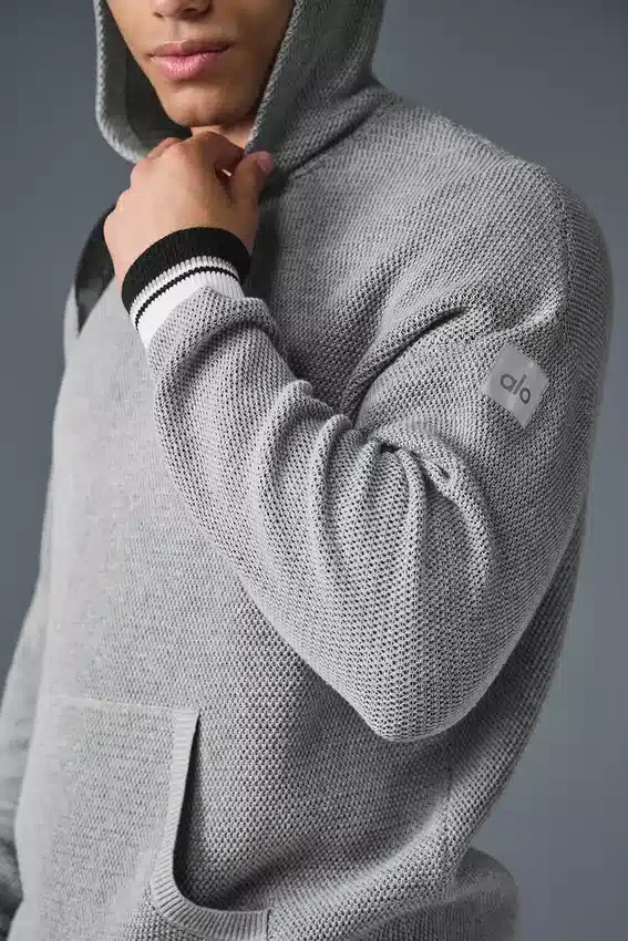 Swetr z kapturem Sports Club – kolor Athletic Heather Grey