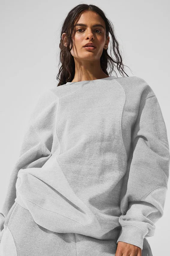 Swetr z okrągłym dekoltem Make Waves – Athletic Heather Grey Tonal