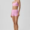 Swetr z wzorem pointelle Be Mine Hot Szorty – cukierkowy róż