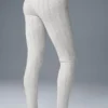 Swetr z wzorem pointelle i High-Waist Legginsy „Be Mine” – jasnoszary melanż