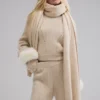 Szalik z kaszmiru Courchevel – Birch Heather