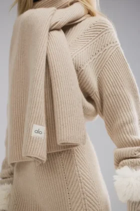 Szalik z kaszmiru Courchevel – Birch Heather