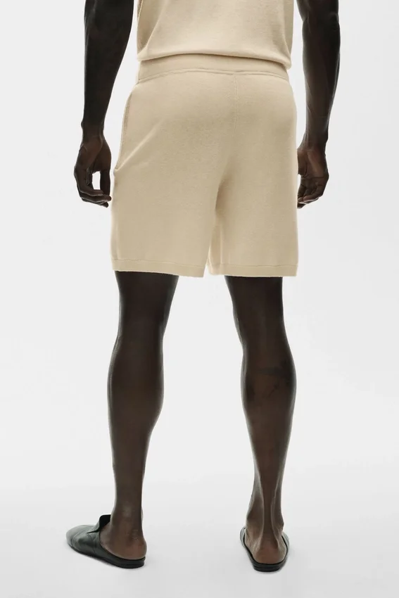 Szorty 7" z bawełny i kaszmiru Ever Soft – Sandy Beige