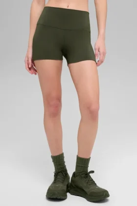 Szorty Alo Softsculpt High-Waist, 3" – zielono-oliwkowe