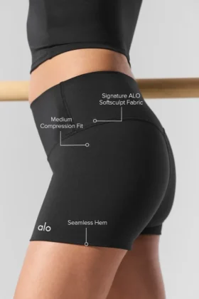 Szorty Alo Softsculpt Precision High-Waist, 3″ – czarne