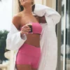 Szorty Alo Softsculpt z podwiniętym paskiem, niski stan, 3" – kolor Paradise Pink