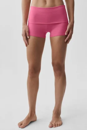 Szorty Alo Softsculpt z podwiniętym paskiem, niski stan, 3″ – kolor Paradise Pink