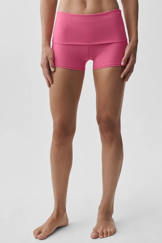 Szorty Alo Softsculpt z podwiniętym paskiem, niski stan, 3" – kolor Paradise Pink
