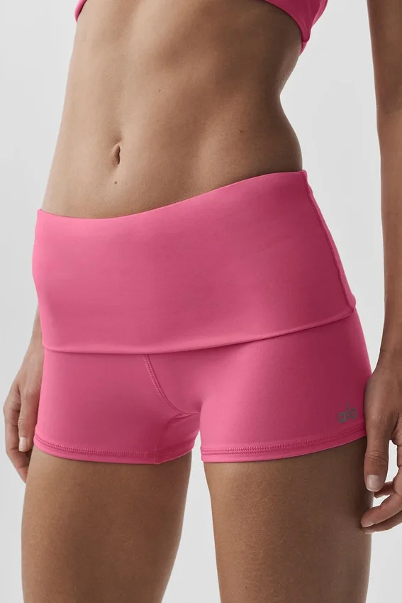Szorty Alo Softsculpt z podwiniętym paskiem, niski stan, 3" – kolor Paradise Pink