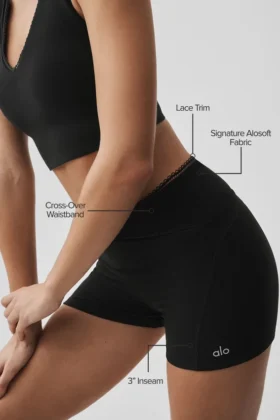 Szorty Alosoft Affection o długości 3″ – czarne