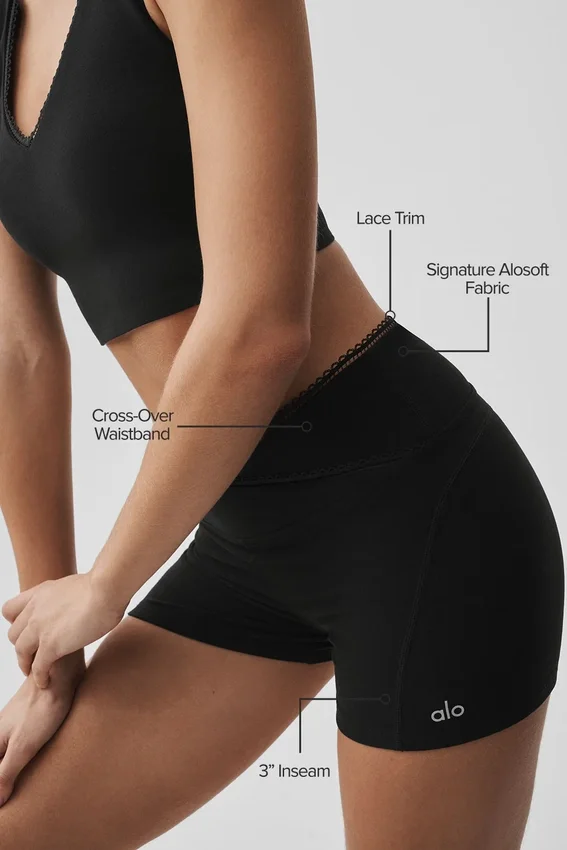 Szorty Alosoft Affection o długości 3" – czarne