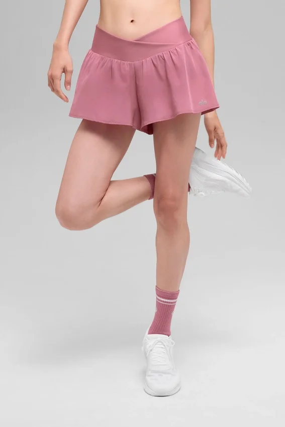 Szorty do biegania V-Cute – różowe „Wild Rose”