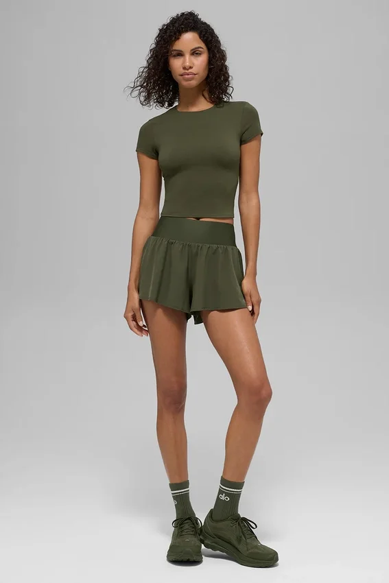 Szorty do biegania Victory – Green Olive