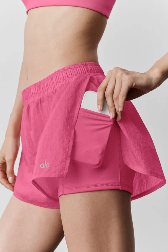 Szorty Go Time o średnim stanie – kolor Paradise Pink
