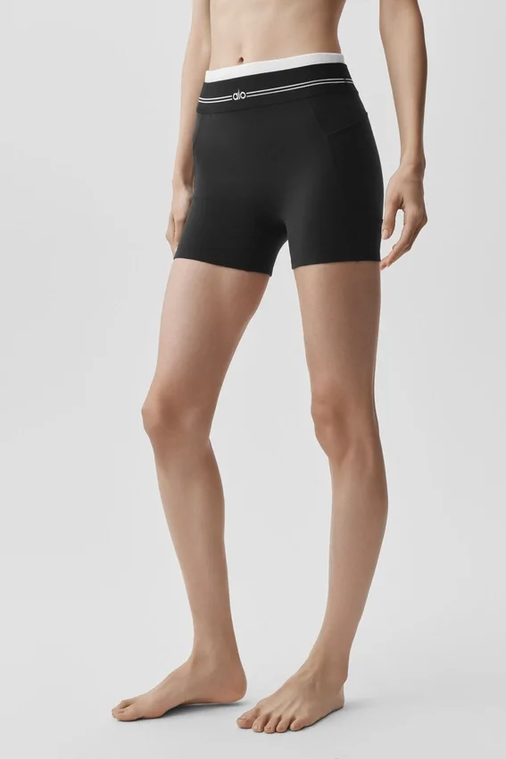 Szorty High-Waist Airbrush Better Together – czarne/białe