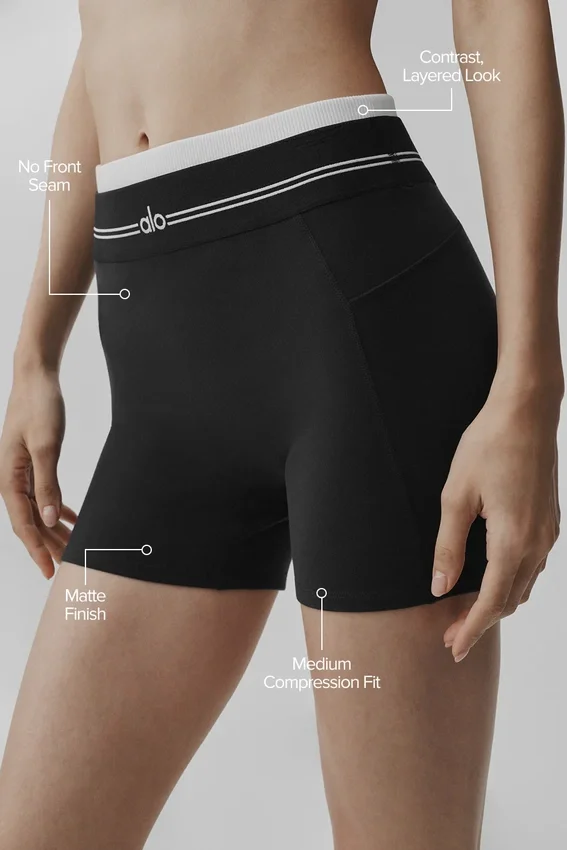 Szorty High-Waist Airbrush Better Together – czarne/białe