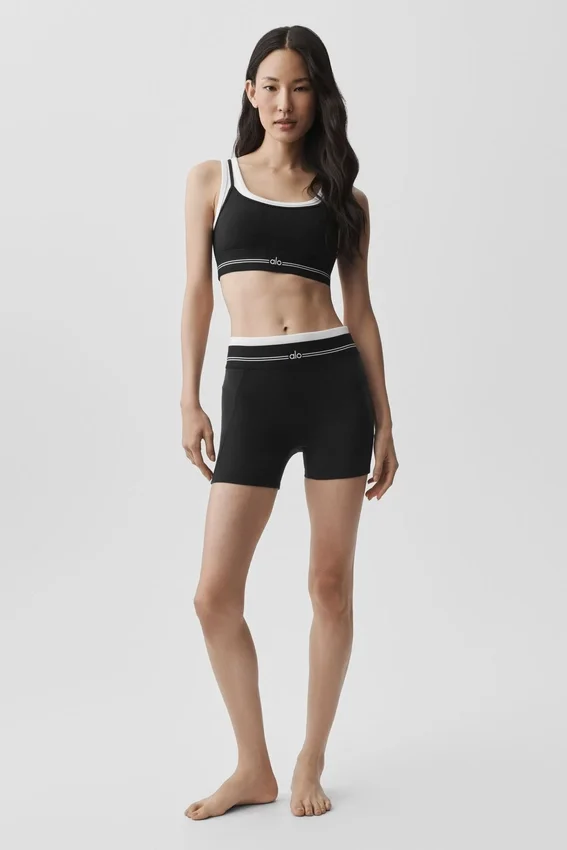 Szorty High-Waist Airbrush Better Together – czarne/białe
