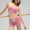 Szorty „High-Waist Airbrush Race Pace” o długości 4" – kolor różowy „Wild Rose”/biały