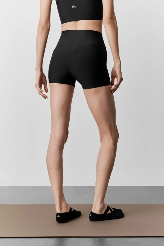 Szorty High-Waist Airlift Sleek o długości 3" – czarne