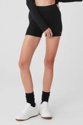 Szorty High-Waist Alolux „Me Time” – czarne