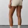 Szorty High-Waist Alosoft o długości 3” – kolor owsiany melanż