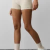 Szorty High-Waist Alosoft o długości 3” – kolor owsiany melanż